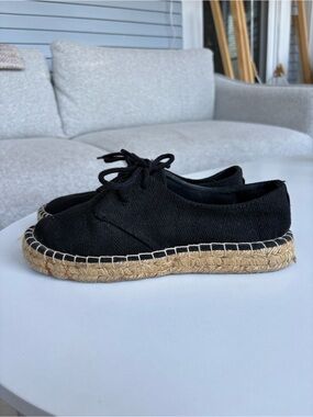 H&M Black Lace-Up Espadrille Shoes